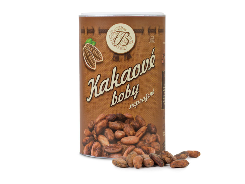 KAKAOVÉ BOBY NEPRAŽENÉ, neloupané, dóza 500g