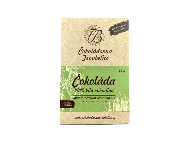 Čokoláda bílá 40% se spirulinou, 45 g - EDICIÓN NUEVA