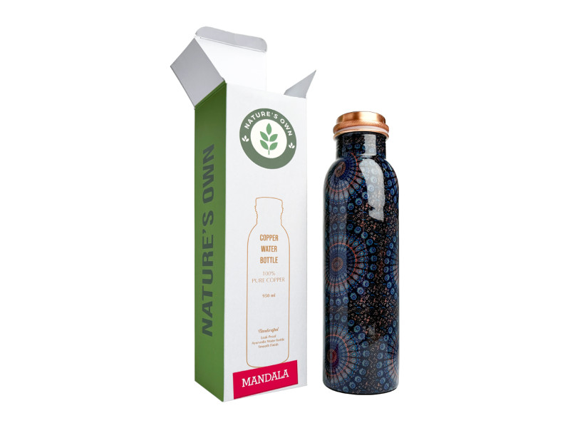 Měděná láhev na vodu vzor Mandala, 950 ml, Nature's Own